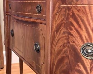 This flame mahogany vintage buffet was refinished in all its glory!
