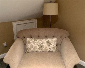 Plush Winslow Winslow Tufted Chair - big enough for 2! Purchased at Domain.
