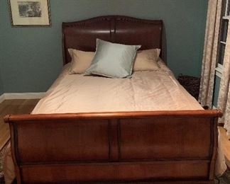 Queen Sleigh Bed;   Bedding from Domain sold separately