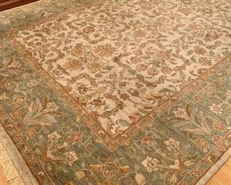 8.8 x 11.9 - Beige and sage area rug