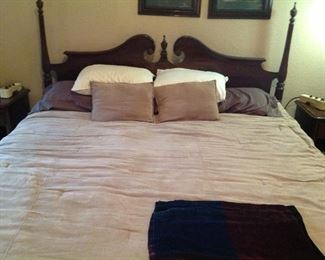 King bed with mattress that raises head and feet.