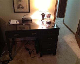 Desk with brass trim