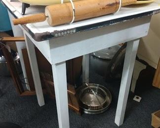 Enamelware table, enamelware (not pictured) 50% off and items pictured