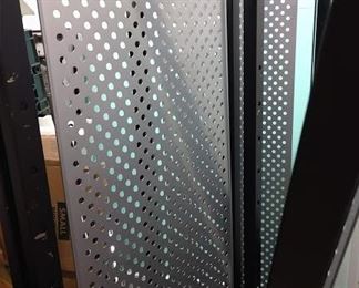 4 metal/pegboard floor displays 4 large gray/silver pegboard sheets (not pictured)