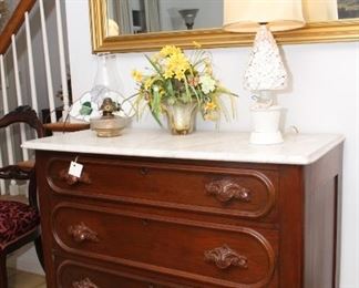 Marble top chest
