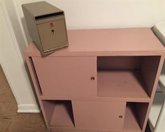 Metal cabinet and safe.