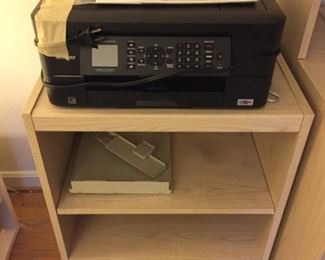 Small cart and Fax machine.