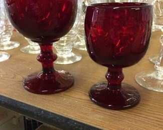 Vintage red goblets - two sizes