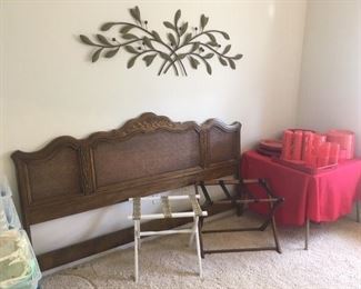 Caned King headboard & Luggage racks
