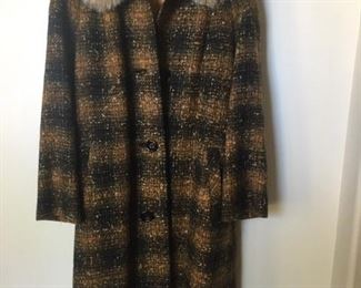Pendelton Wool Coat with Fur collar