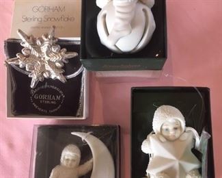 Gorham Sterling & Dept. 56 Snowbaby Ornaments