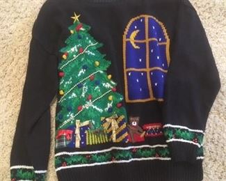 One of several Christmas sweaters