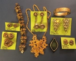 Miriam Haskell earrings, Sascha Brastoff necklace, Danish sterling & more