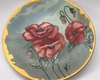 PL Limoges France Porcelain Poppy Plate
