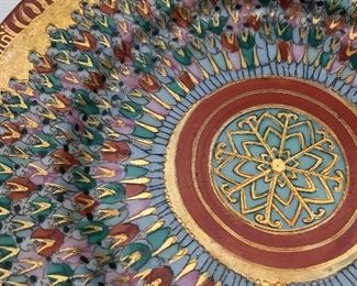 Set of two plates with tiny detailed painted people.