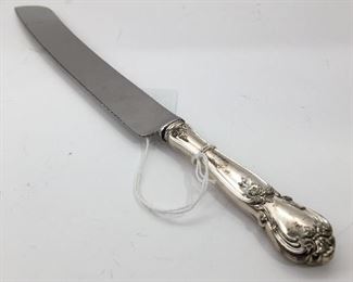 ANTIQUE ANCESTRY 'WEB" STERLING SILVER 1940 WEDDING CAKE KNIFE /BREAD SHEFFIELD