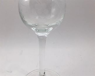 6 Grape Etching Wine Glasses