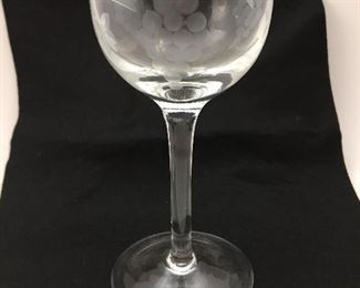 6 Grape Etching Wine Glasses