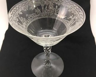 8 Detail Etched Glass Stemware