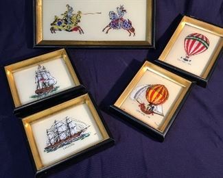 Vintage E.A. RIBA Co Reverse Paintings