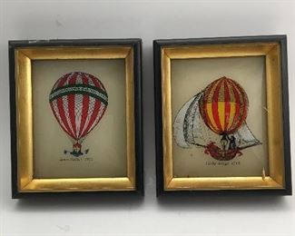 Vintage E.A. RIBA Co Reverse Paintings
