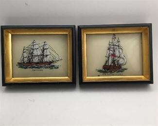 Vintage E.A. RIBA Co Reverse Paintings