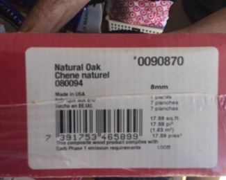 Pergo flooring- Natural oak.  7 boxes, new unopened.  With other flooring supplies- $200 all or best offer.  Available now!