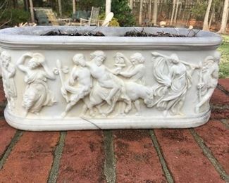 Marble outdoor planter