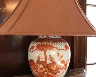 antique Asian porcelain lamp