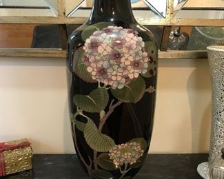 25" Tall cloisonné vase, 10" wide