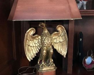 antique lamp with silk shade