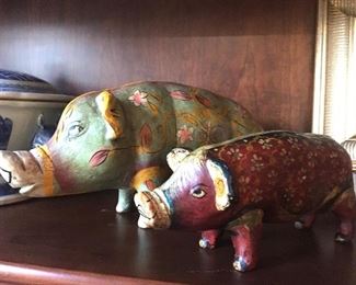 Terra-cotta pigs from South Africa