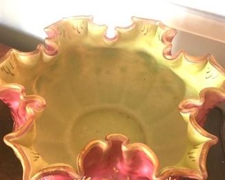 Antique satin glass bowl