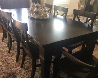 Pottery Barn dining table with 8 chairs