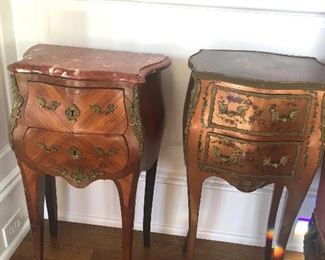 Pair of antique bedside tables