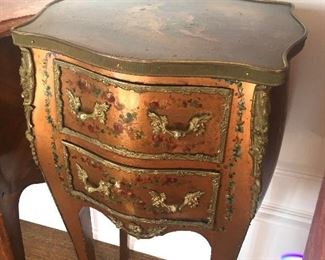 Hand-painted antique nightstand
