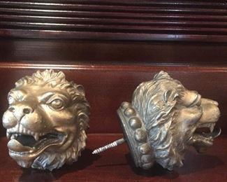 antique lion head pot metal drape tie-backs
