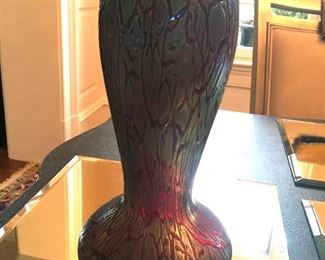 11” Loetz iridescent glass vase