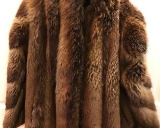Ladies red fox fur jacket