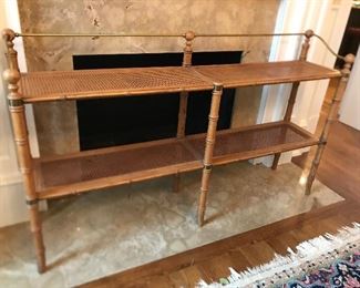 Cane console table