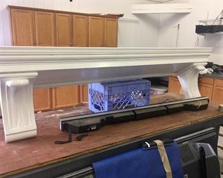 6’ 8” wide vintage wood mantel
