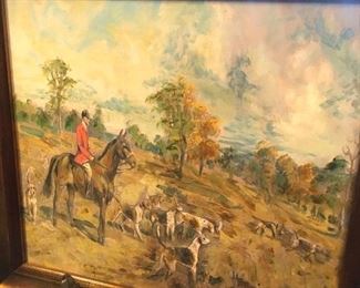 Hunt scene painting