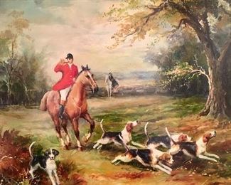 Hunt scene painting