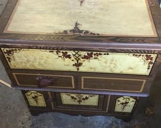 Grain painted and decorated washstand