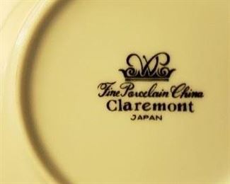 Vintage Full Set of Claremont Wade Sone Fine Porcelain China Dinner Plates - Japan
