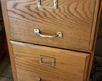 2 Drawer Oak File Cabinet