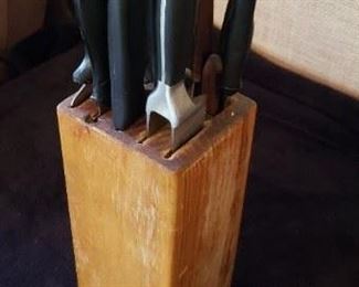 Butcher Block Knife Set