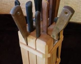 Butcher Block Knife Set 