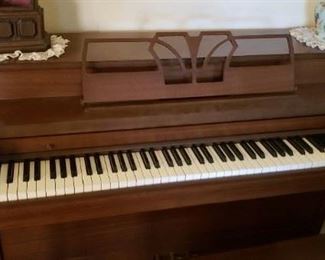 Mid-Century Upright Piano & Bench