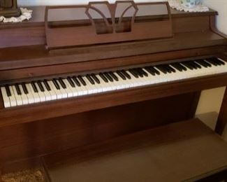Mid-Century Upright Piano & Bench